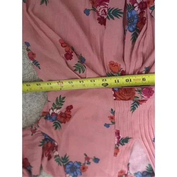 Matilda Jane Let’s Go Out Peach Floral Pleated Dress- small - Picture 6 of 7